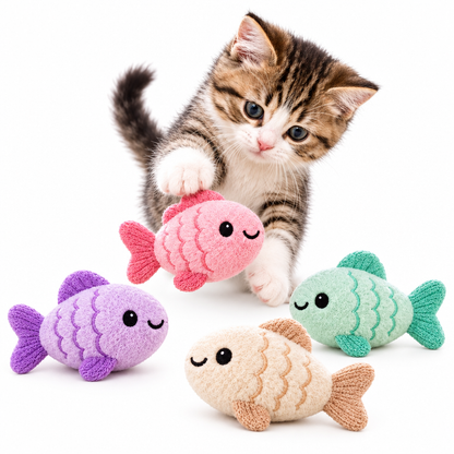 Merovellis™ Plush Fish Cat Toy Set