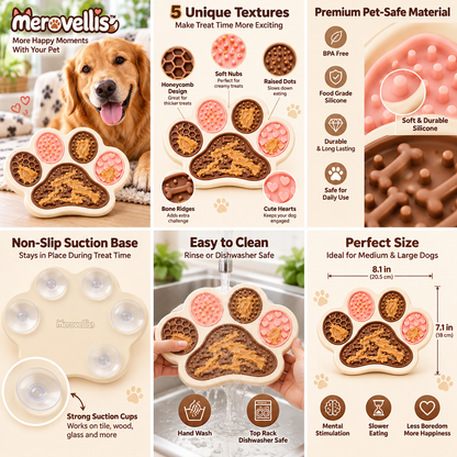 Merovellis™ Paw-Shaped Lick Mat