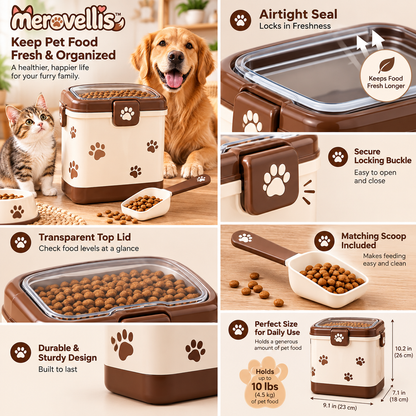 Merovellis™ Airtight Pet Food Storage Container